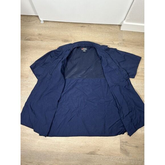 Eotac Operator Grade Blue Vented Short Sleeve Button Up Shirt Mens Size XL - Picture 2 of 5